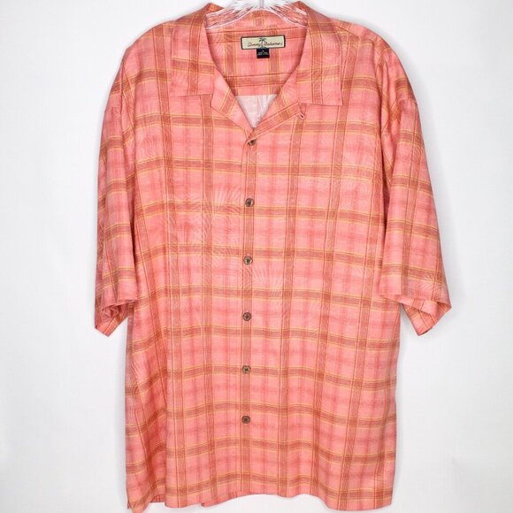 Tommy Bahama Orange Silk Camp Shirt - Picture 1 of 9